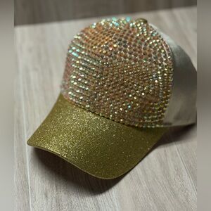 Gold Rhinestone Cap